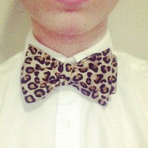 BDG Leopard Print Self-Tie Bowtie